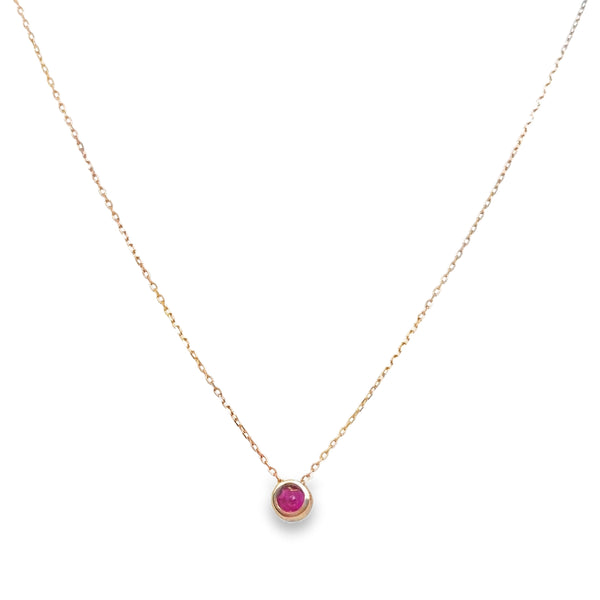 18K “Geo” Round Solitaire Necklace