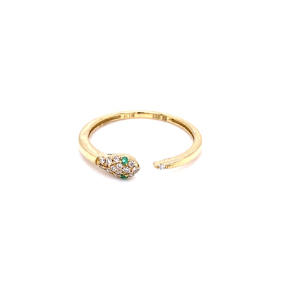 Emerald and Diamond Snake Ring