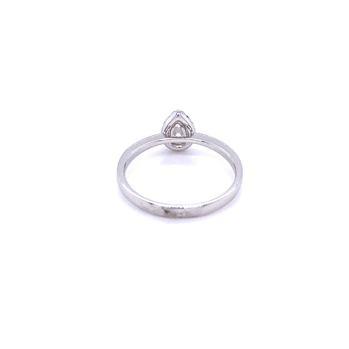 Solitaire Pear Diamond Halo Ring