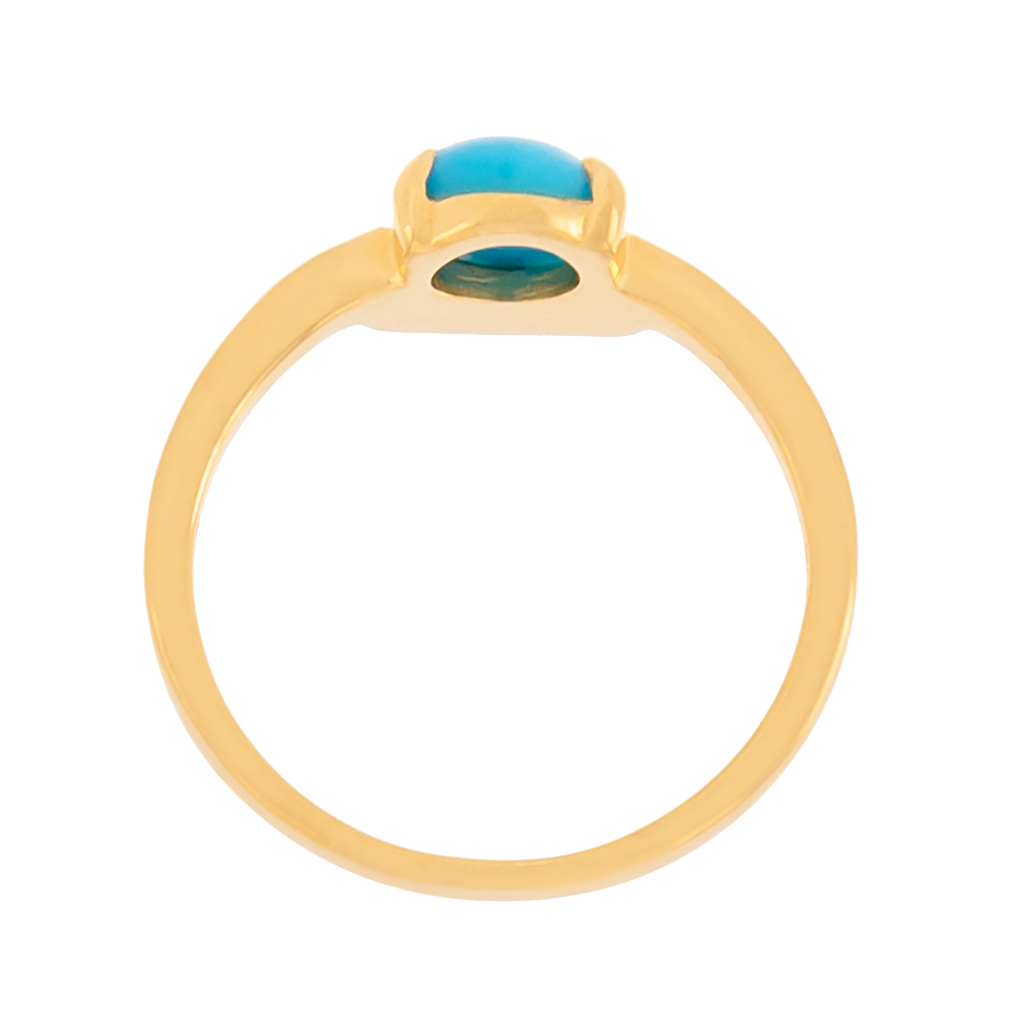 Cabochon Turquoise Half Moon Ring