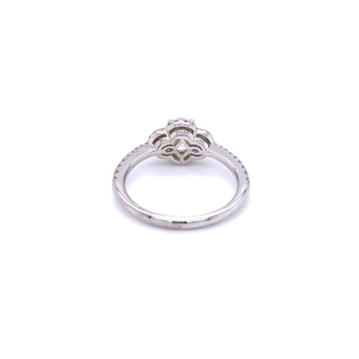 3-Stone F/VS Diamond Halo Ring