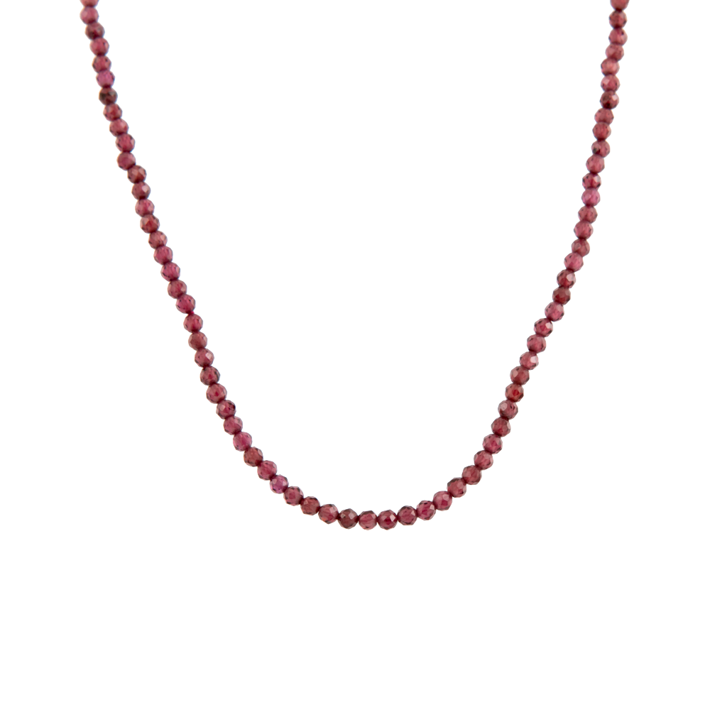 Faceted Garnet Beaded Necklace