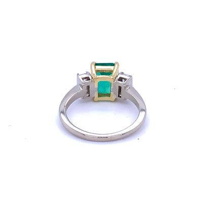GIA Colombian Emerald and Diamond Ring