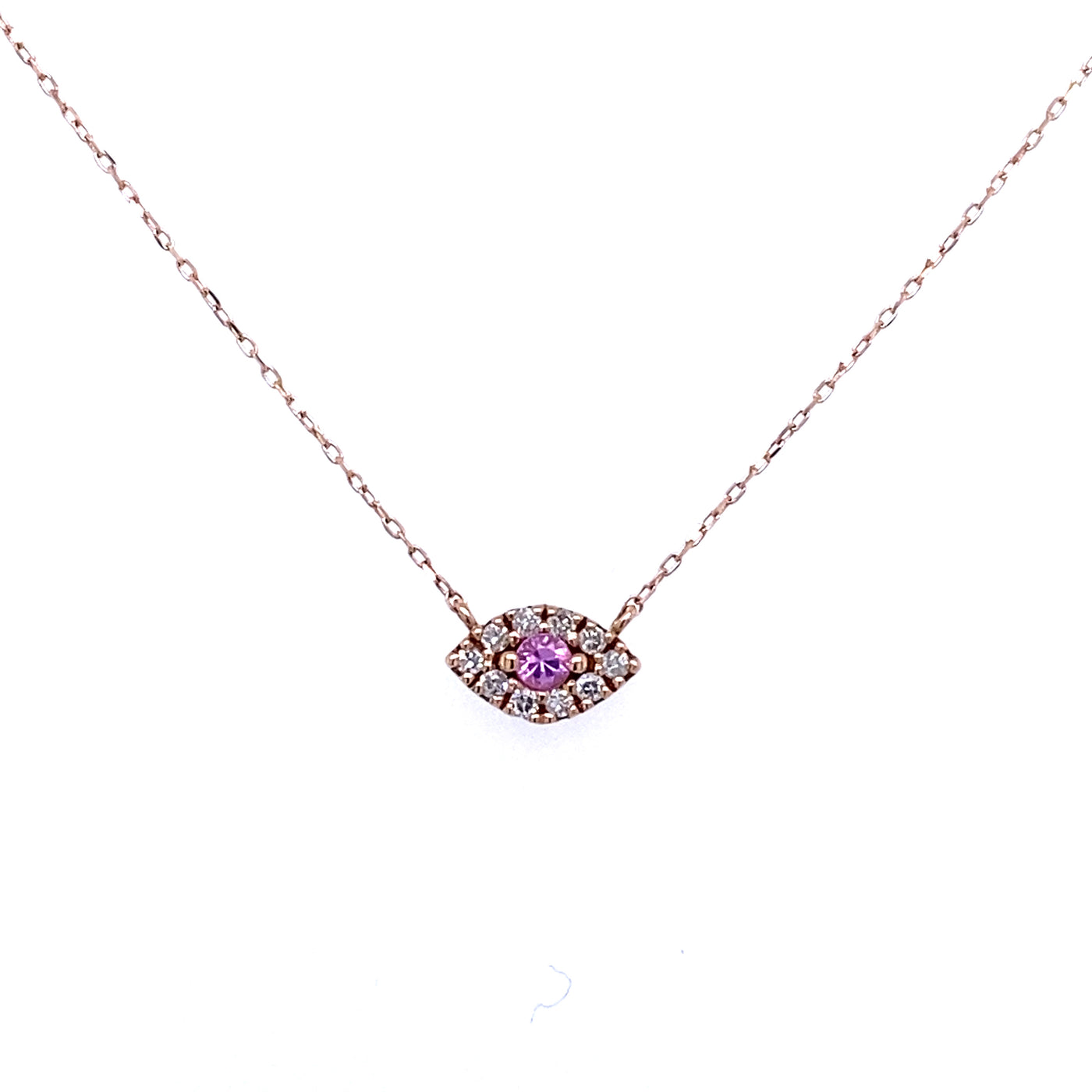 Lavender Sapphire & Diamond Evil Eye Necklace
