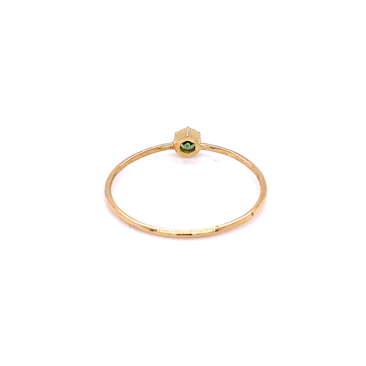 Hexagon Colombian Emerald Stacker Ring