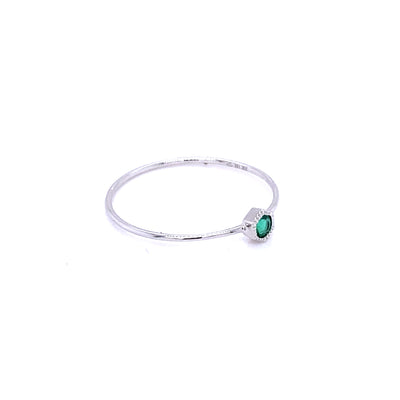 Hexagon Colombian Emerald Stacker Ring