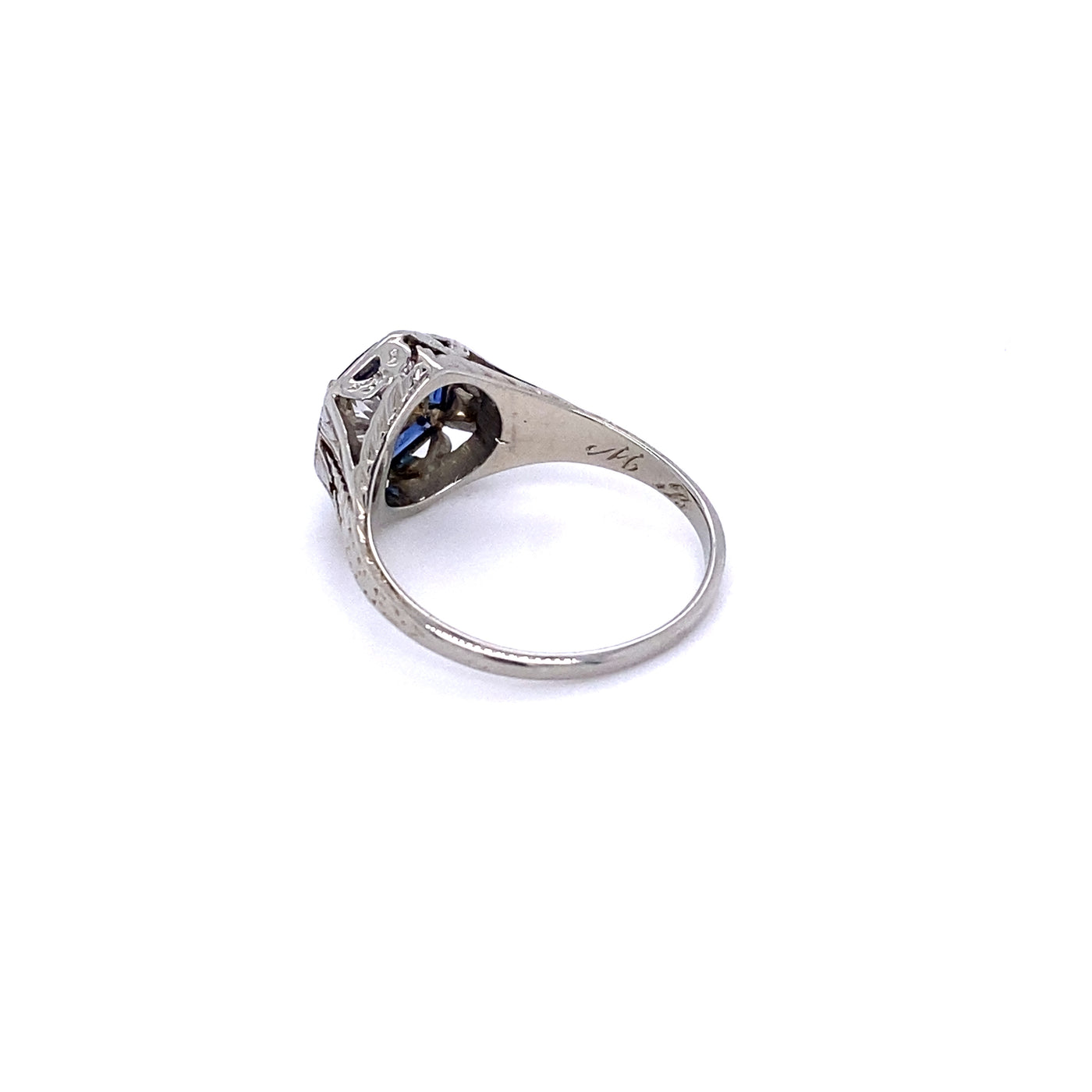 Art Deco Diamond and Sapphire Hexagon Ring