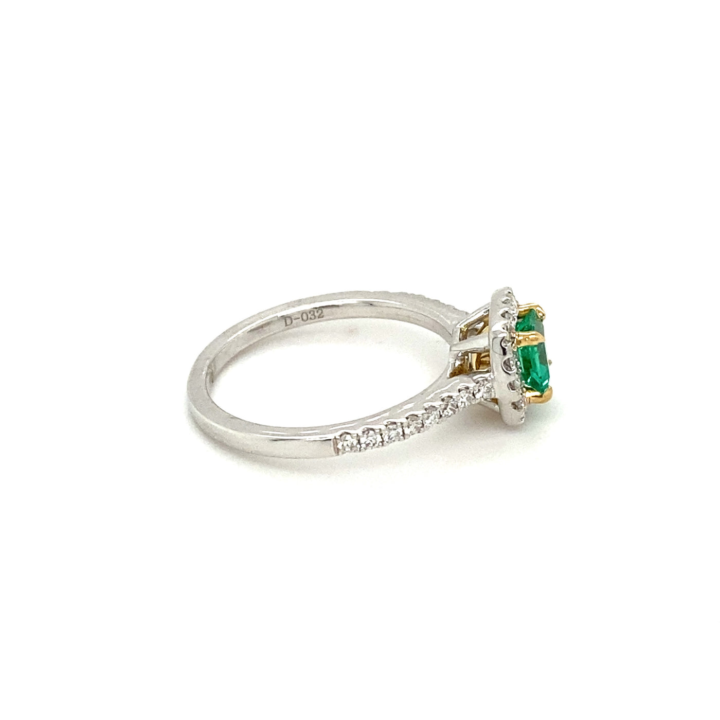 Asscher Cut Emerald and Pavé Diamond Ring