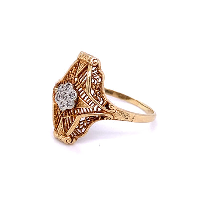 2-Tone Art Deco Diamond Ring