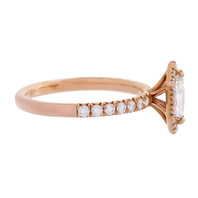 Marquise Diamond Ring with Geometric Halo