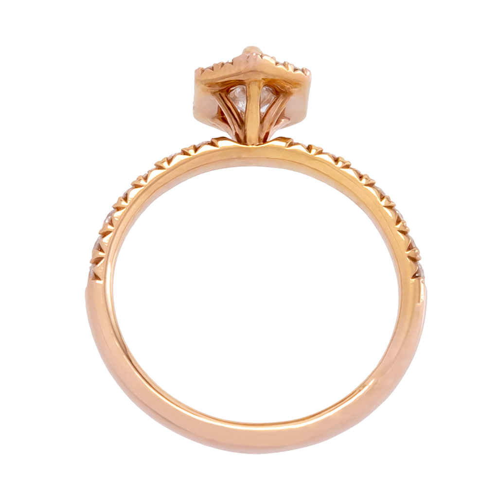 Marquise Diamond Ring with Geometric Halo