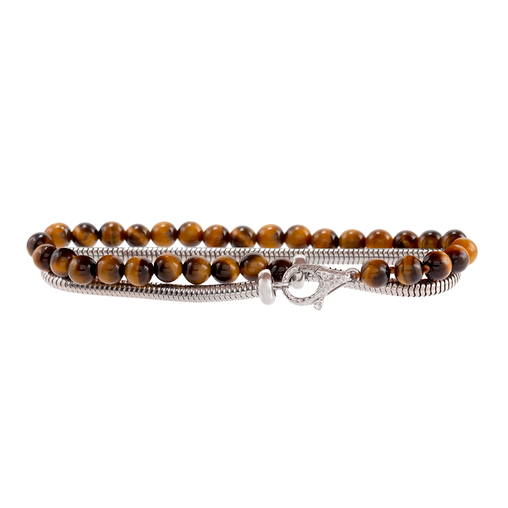 Gemstone Double-Wrap Snake Bracelet