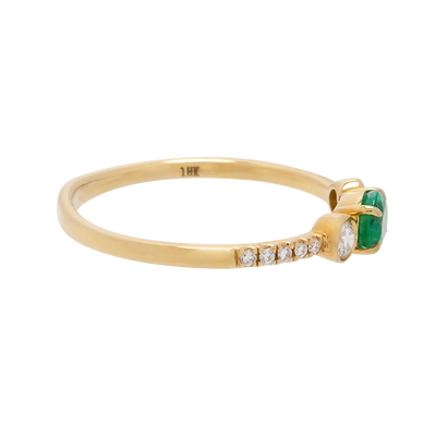3-Stone Emerald and Diamond Ring