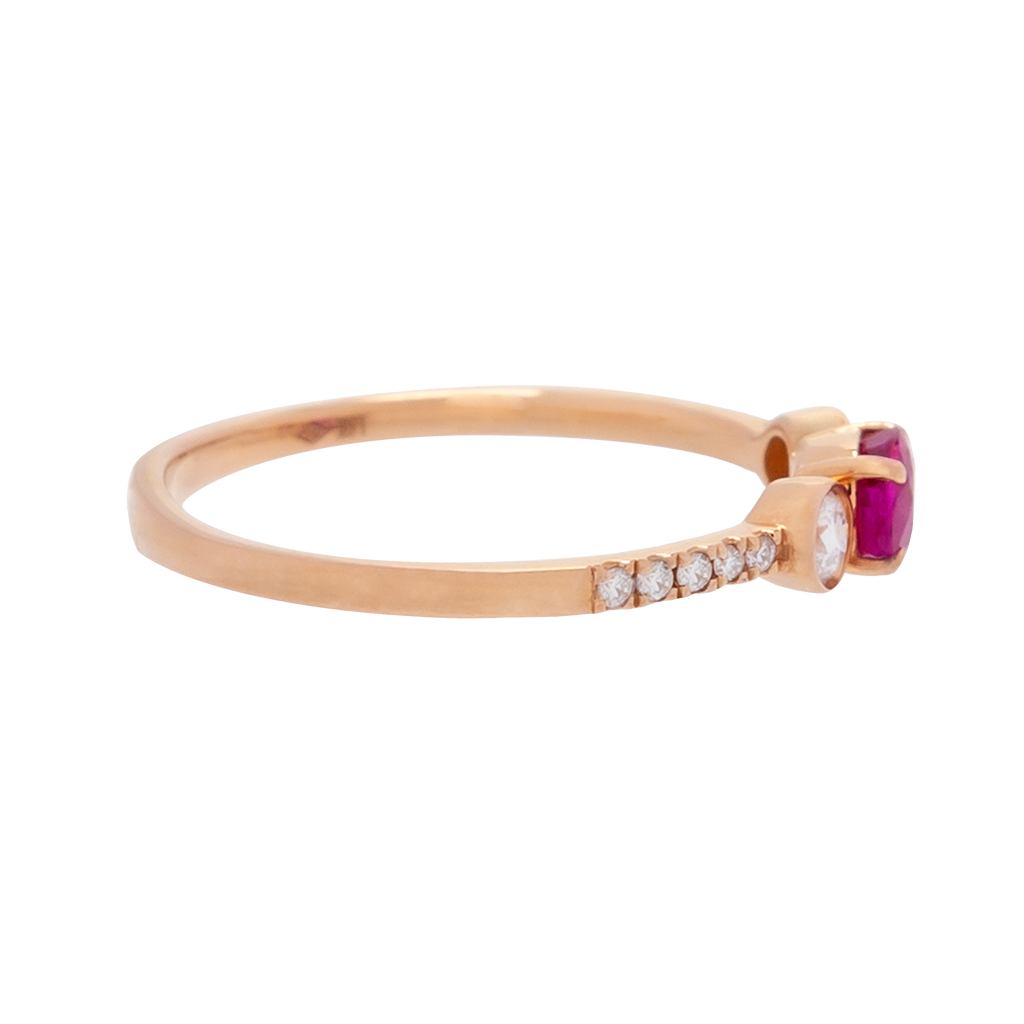 3-Stone Ruby and Diamond Ring