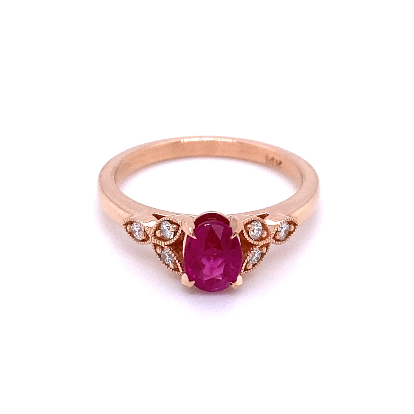 AGL Certified Ruby and Diamond Ring