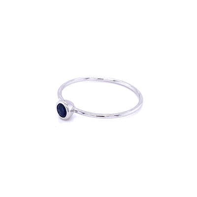 Round Blue Sapphire Stacker Ring