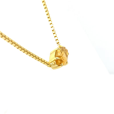 Yellow Gold Plated Solitaire Marquise Gemstone Necklace