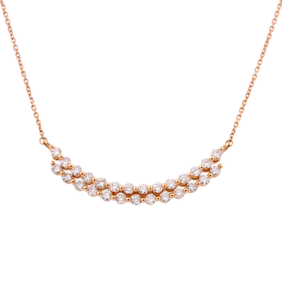 2-Layer Diamond Crescent Necklace