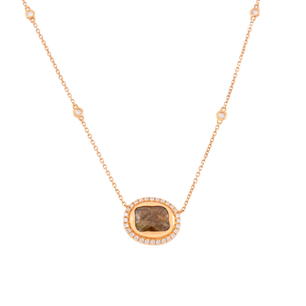 Gold Sheen Sapphire Necklace