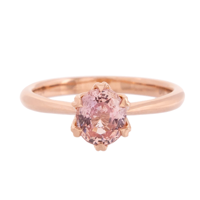 GIA Certified No Heat Padparadscha Sapphire Rose Gold Ring