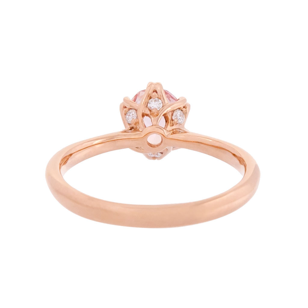 GIA Certified No Heat Padparadscha Sapphire Rose Gold Ring
