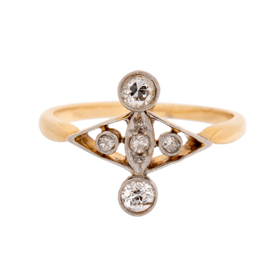 Art Nouveau Diamond Symmetry Ring