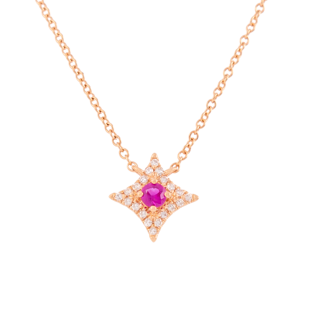 Ruby and Diamond Star Necklace