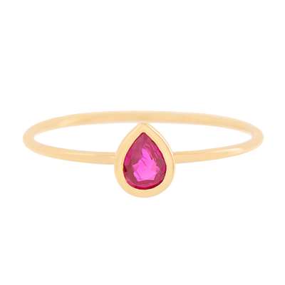 Ruby Pear Shaped Stacker Ring