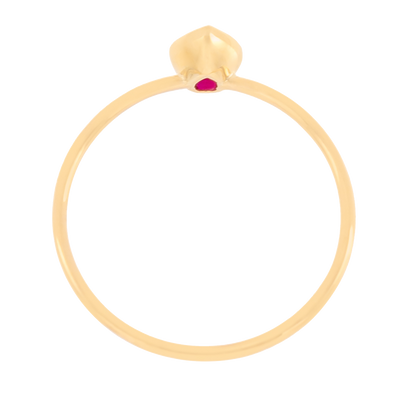Ruby Pear Shaped Stacker Ring