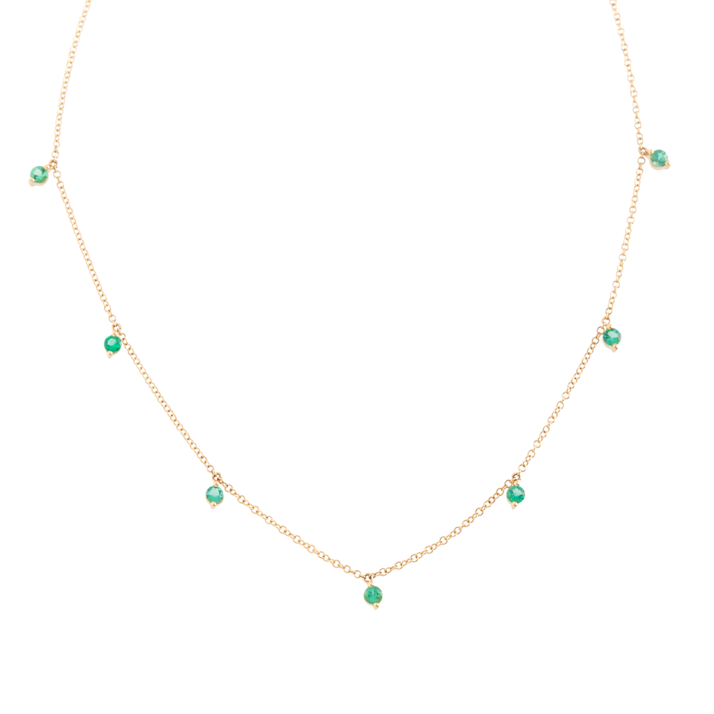 Dainty Emerald Shaker Necklace