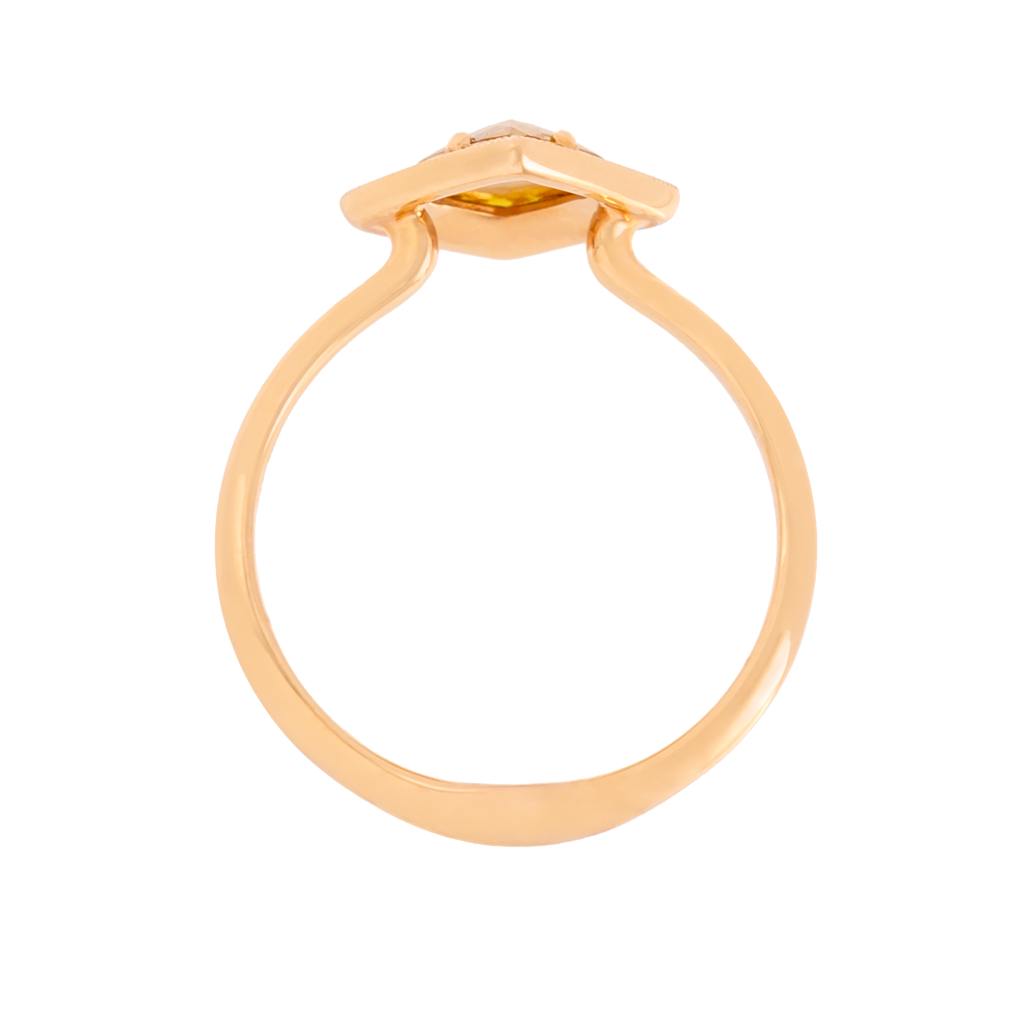 Rose Cut Yellow Diamond Ring