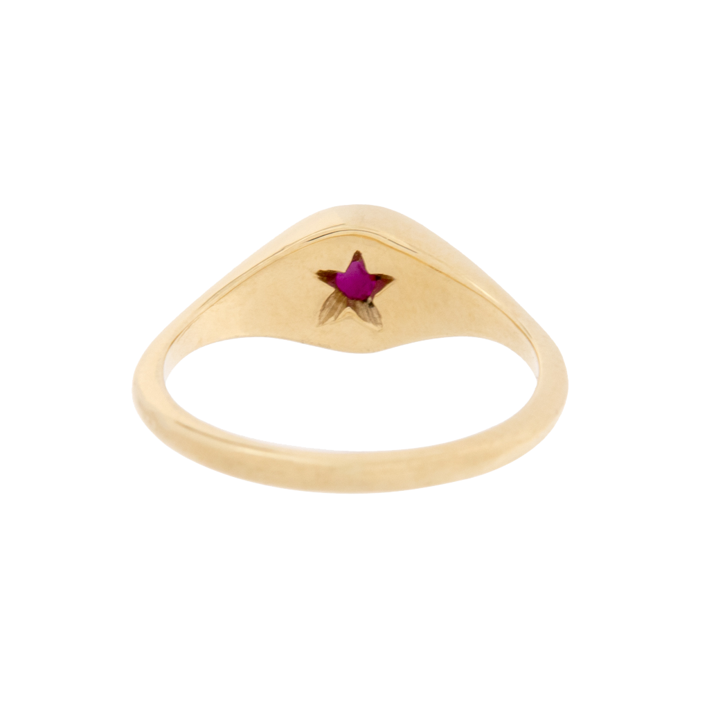 Star Ruby Mini Signet Ring