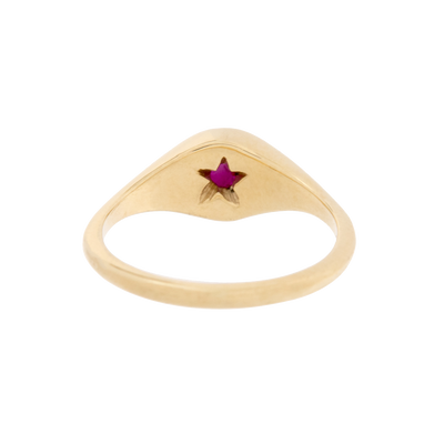 Star Ruby Mini Signet Ring