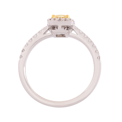 Princess Cut Fancy Yellow Diamond Ring