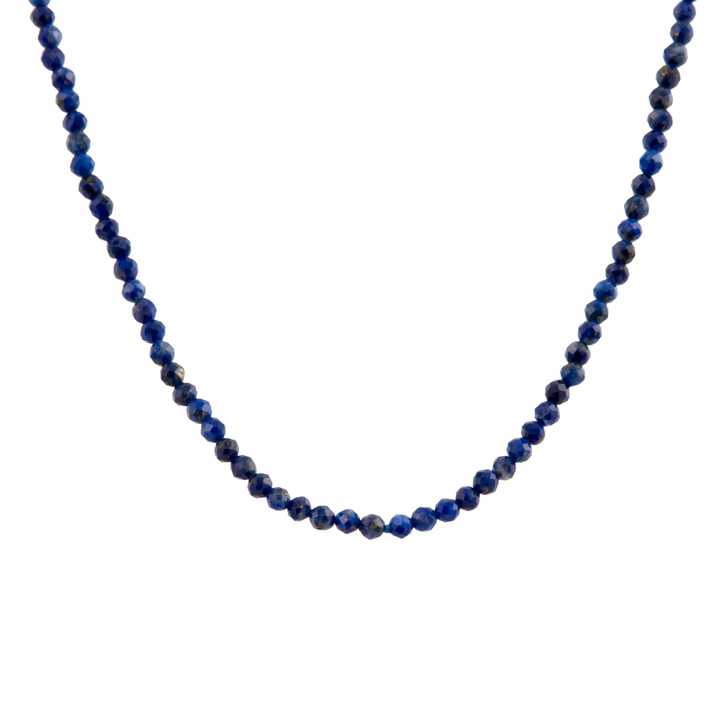 Faceted Lapis Beaded Necklace