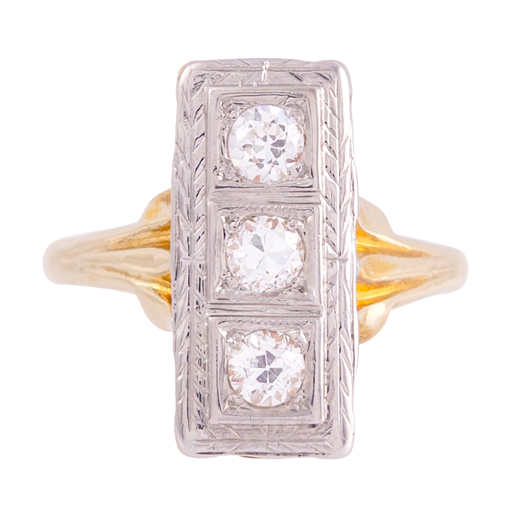 1930s Elongated Vintage Diamond Ring