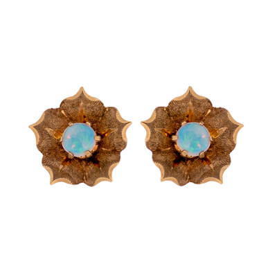 Vintage Opal Flower Earrings