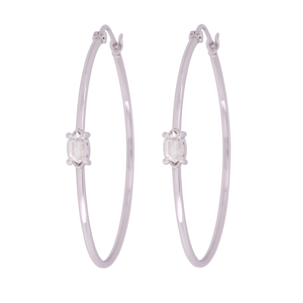 Herkimer Diamond Quartz Hoop Earrings