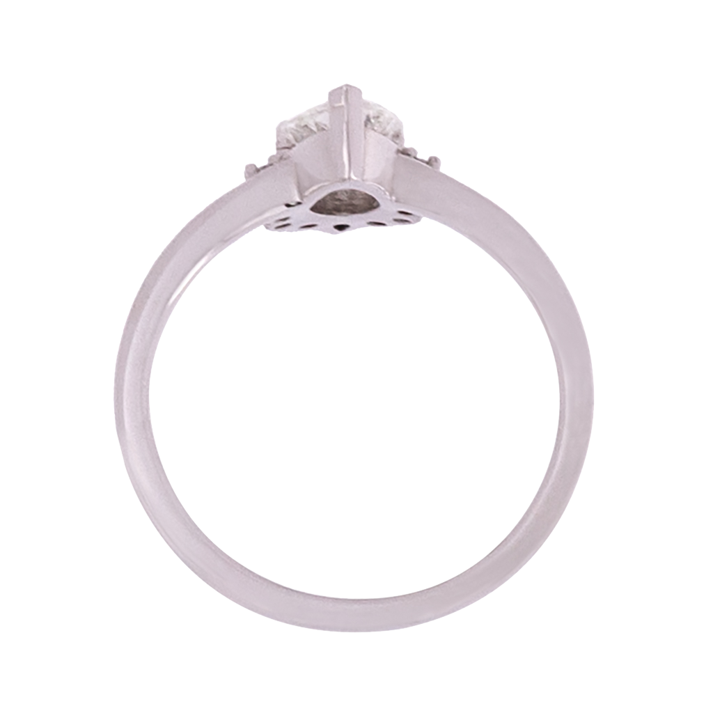 Pear Diamond With Diamond Half Halo Ring