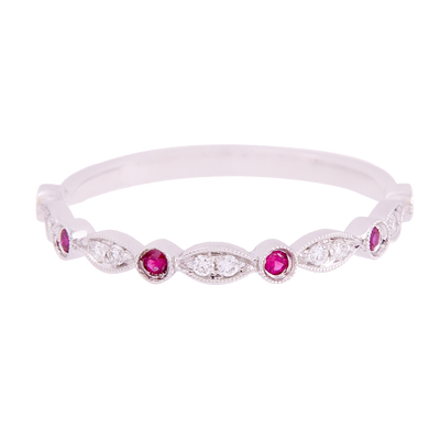 Diamond and Ruby Marquise Band