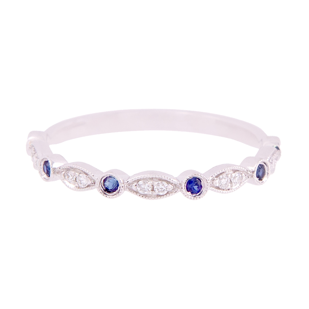 Diamond and Sapphire Marquise Band