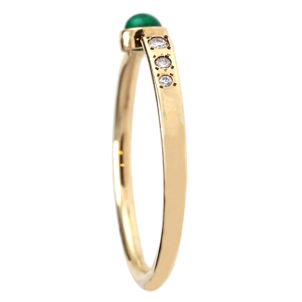 Dainty Colombian Emerald & Diamond Negative Space Ring