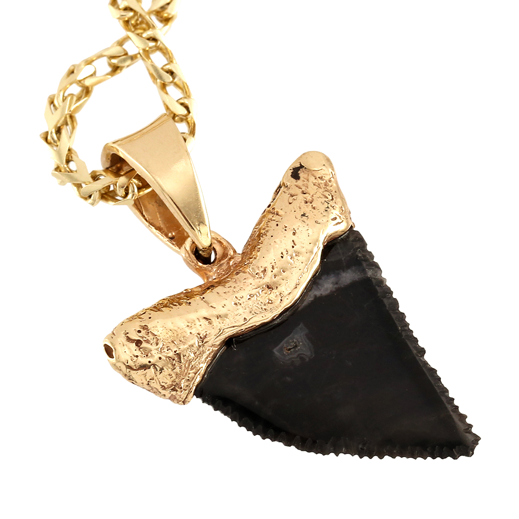 Carved Obsidian Shark Pendant
