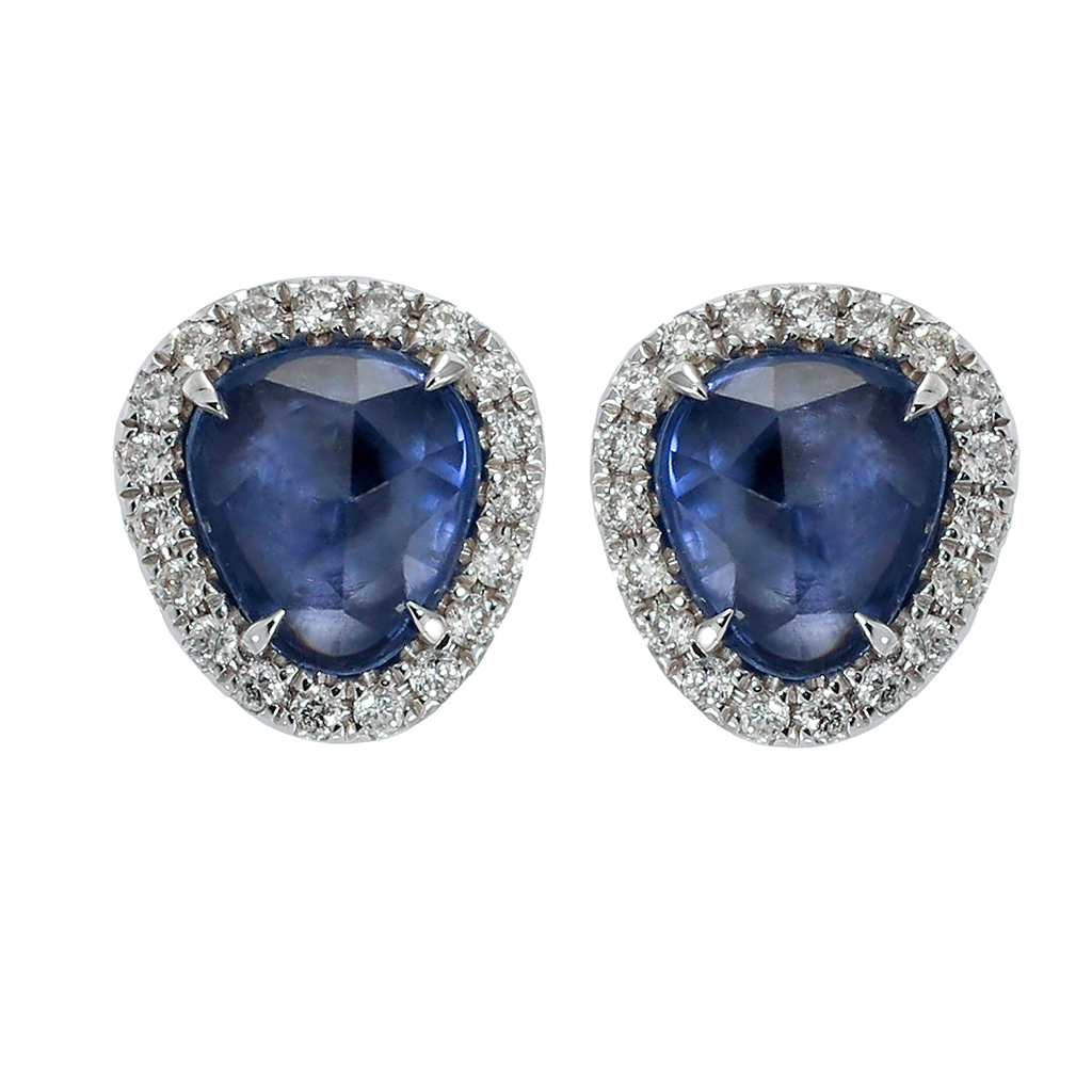 Burma Blue Sapphire Stud Earrings
