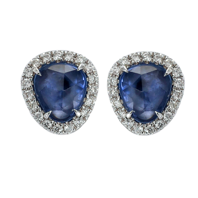 Burma Blue Sapphire Stud Earrings