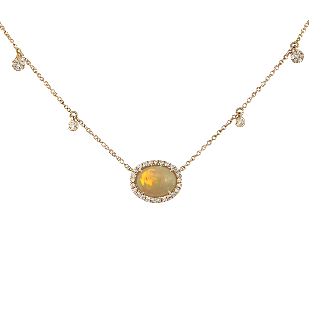 Ethiopian Opal and Diamond Necklace
