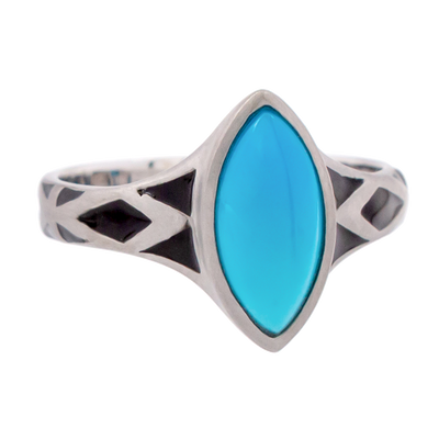 Aztec Small Style Marquise Turquoise Ring