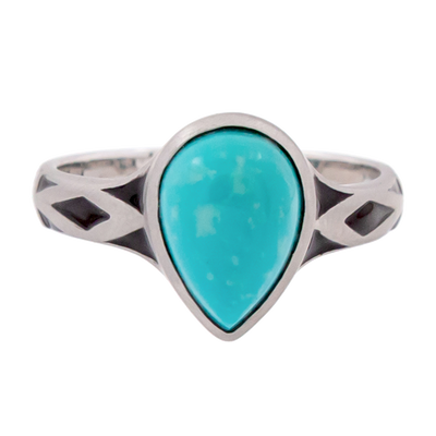 Aztec Small Style Pear Turquoise Ring