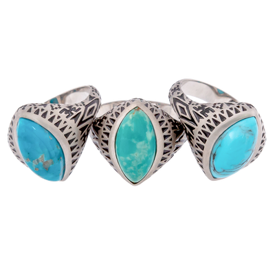 Aztec Marquise Turquoise Ring