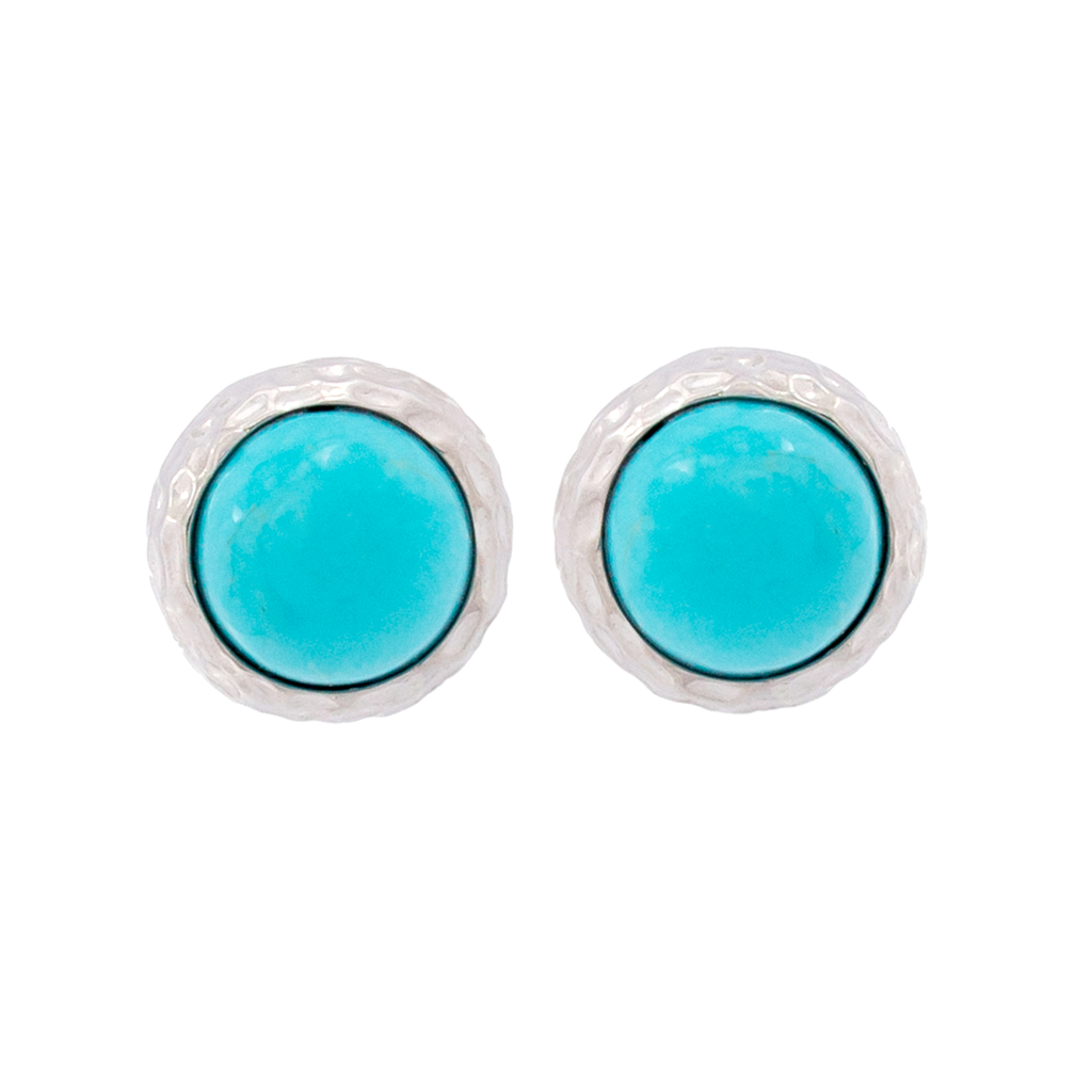 Turquoise Hammered Round Studs